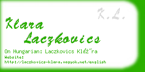klara laczkovics business card